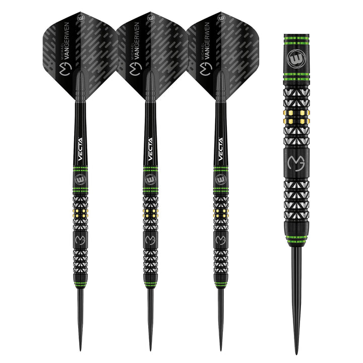 WINMAU Michael Van Gerwen MvG Vantage Tungsten Steeltip Darts Set 24 Gram with Prism Flights and Vec