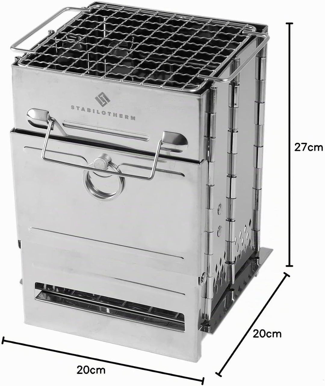STABILOTHERM Edelstahl Holzkohle-Grill Camping Outddor faltbar | mobiler Grill Camping-Grill Outdoor