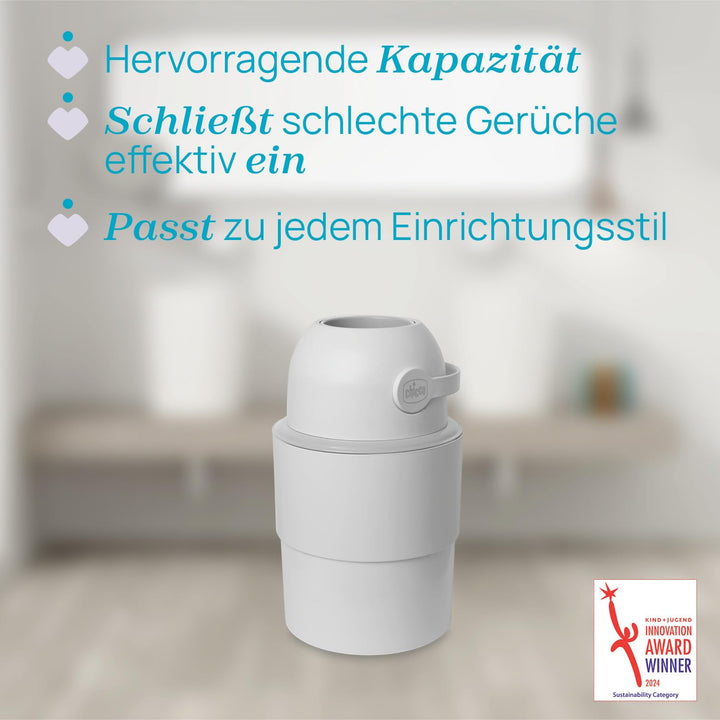 Chicco Teleskop-Windeleimer, Geräumig und Praktisch, Kompaktes Design, Kompatibel mit Chicco Odour O