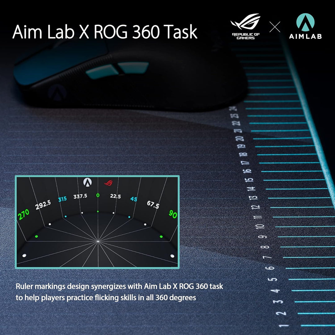 ASUS ROG Hone Ace Aim Lab Edition Gaming Mauspad, 508 x 420 x 3 mm, grosse Grösse, weiches Hybrid-Tu