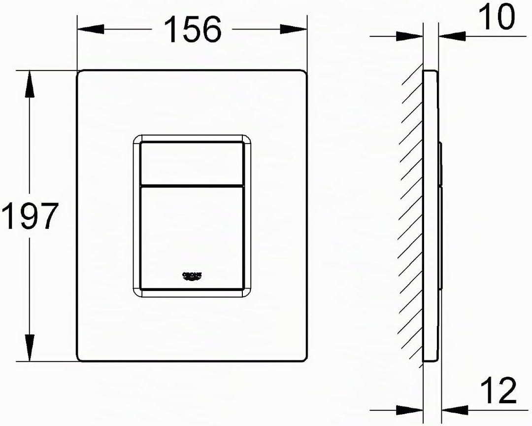 GROHE Even - Abdeckplatte (wassersparend, senkrechte oder waagerechte Montage), alpinweiss, 38966SH0