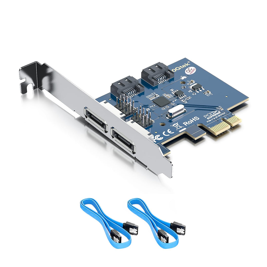 2 Port eSATA3.0 or 2 Port SATA3.0 Non-Raid Controller Card, X1, with 2 SATA Cable, Support SSD and H