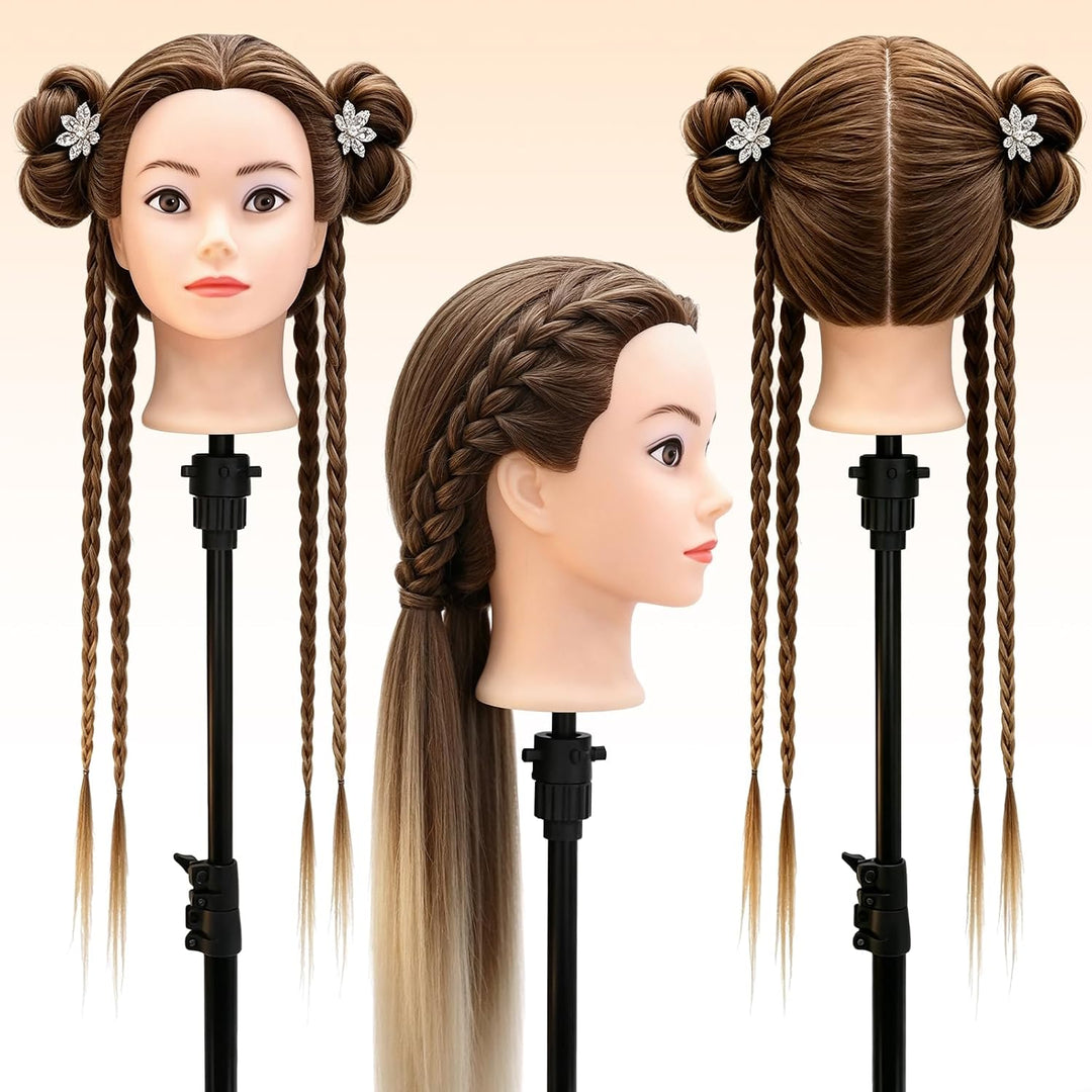 28–29 Zoll Mannequin Kopf 100% Kunsthaar,Frisierkopf für Übungskopf Friseur,Frisier Puppe Haare Flec