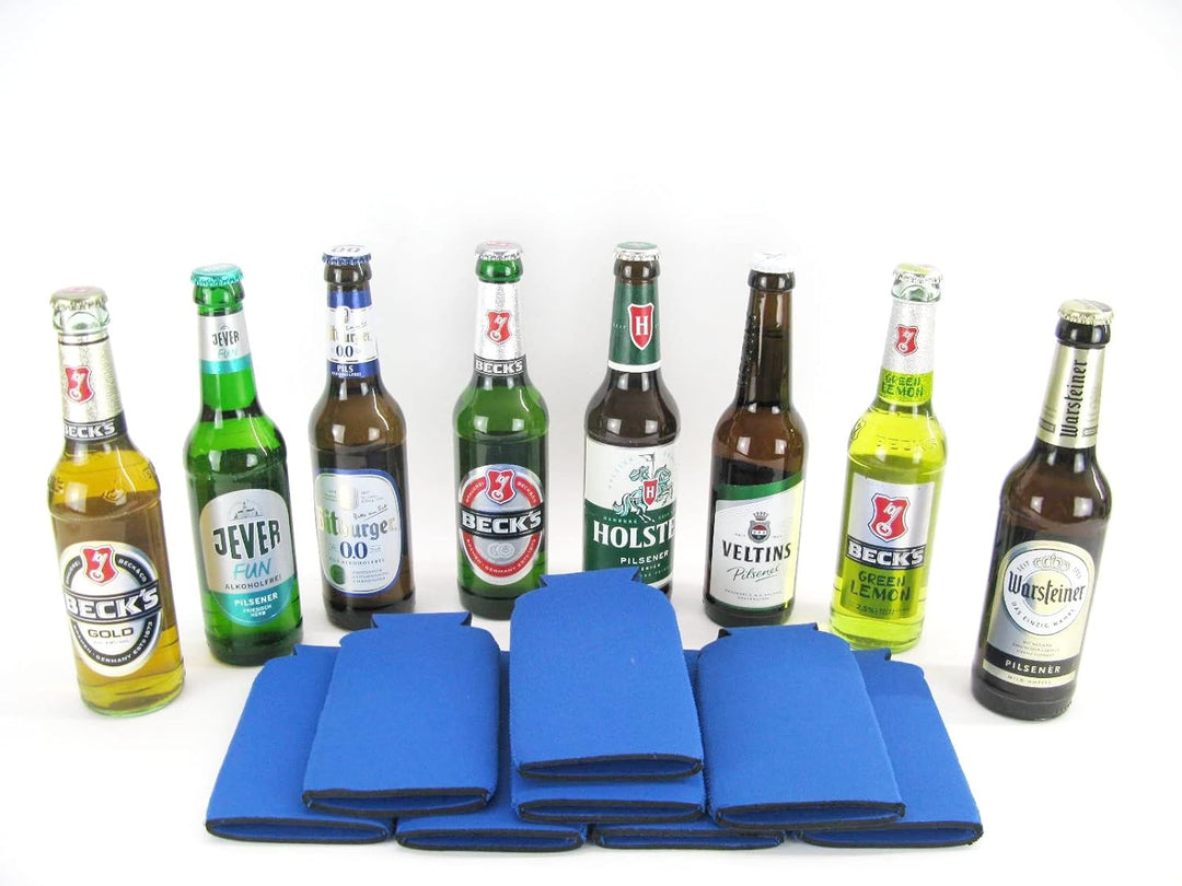 6X Bierkühler für 0,33L Flaschen in Blau. Getränkekühler- Flaschenkühler für alle genormten Bierflas