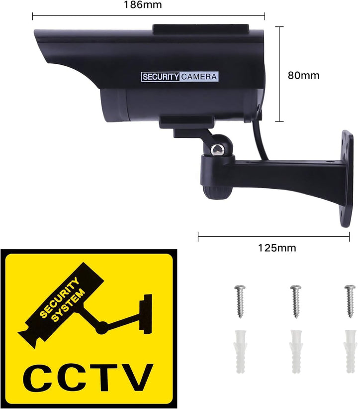 4 Stück Dummy Kamera Solar Betriebene Simulierte Dummy Surveillance Sicherheit Kamera mit Blinkendem