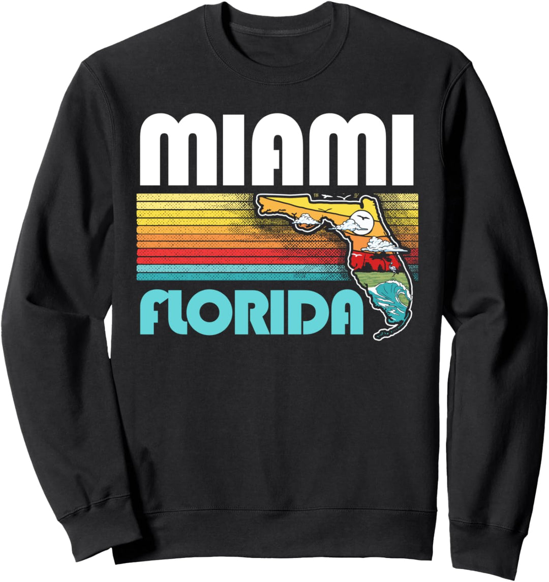 Miami Vintage Florida Nature & Outdoors Retro Graphic Sweatshirt
