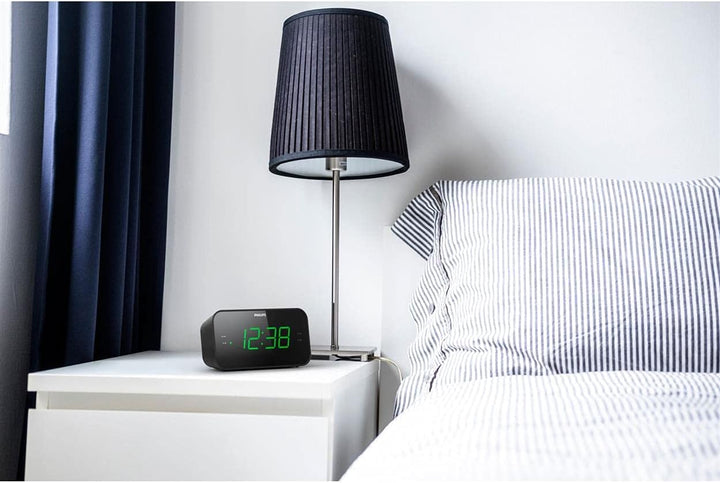 Philips Audio TAR3306 Wecker mit Radio und grossem Display, Doppelalarm, Sleep Timer & Schlummerfunk