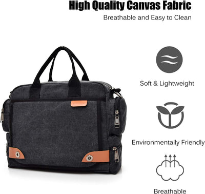 FANDARE Umhängetasche Herrentasche Segeltuch Schultertasche Lehrertasche Laptoptasche für 12.9 Zoll