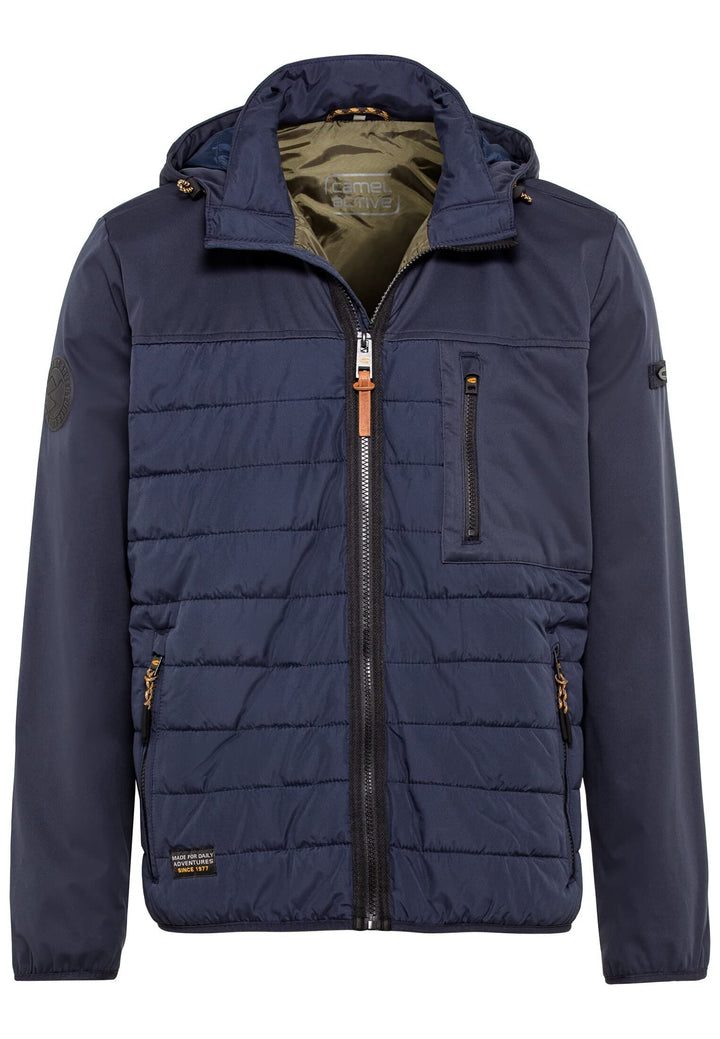 camel active Herren Hybrid-Blouson mit Kapuze 29 Blau, 29 Blau