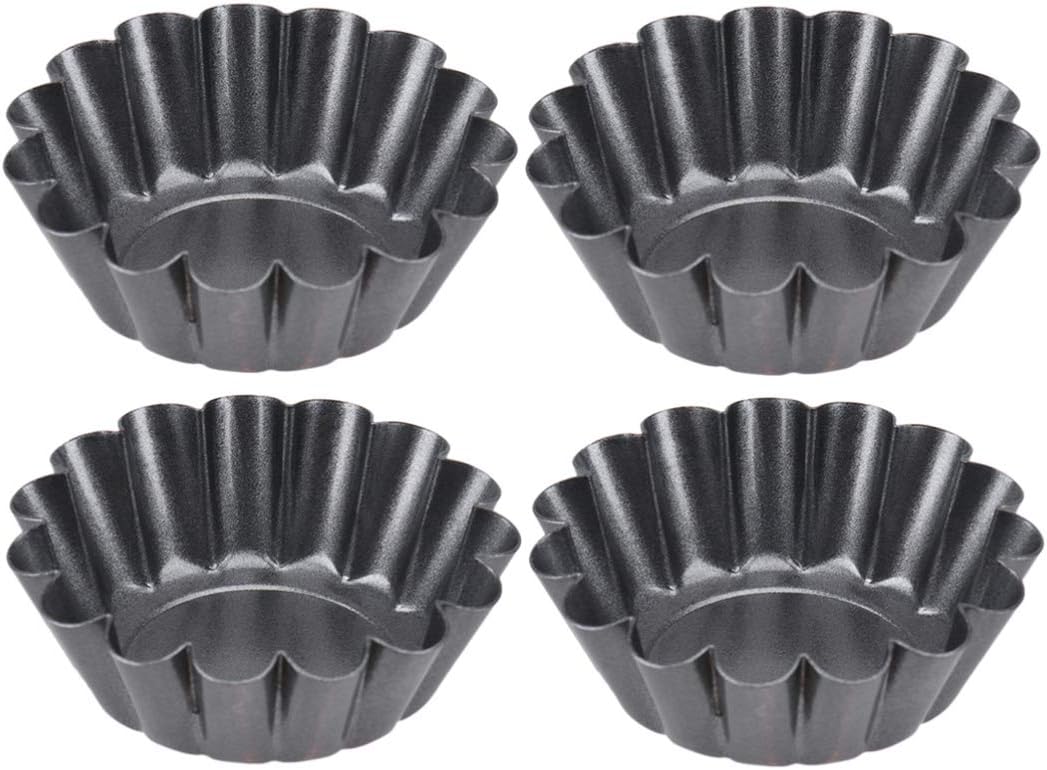 Bestonzon 12 St¨¹ck, rund, antihaftbeschichtet, f¨¹r Kuchen, Ei, Tarte, Zinn, kleine Kuchen, Pudding