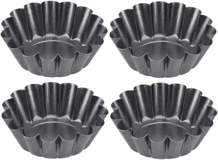 Bestonzon 12 St¨¹ck, rund, antihaftbeschichtet, f¨¹r Kuchen, Ei, Tarte, Zinn, kleine Kuchen, Pudding