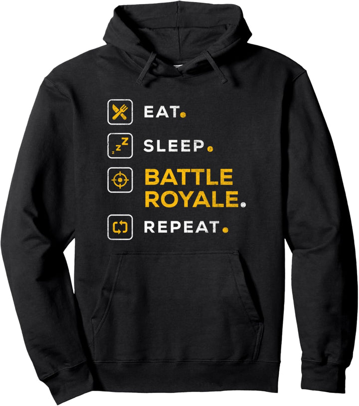 Funny Gamer Christmas Eat Sleep Battle Royale Pullover Hoodie