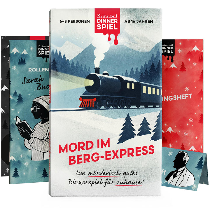 Krimidinner für Zuhause - 6 bis 8 Personen - Mord im Berg-Express - Das spannende Krimispiel ab 16 J