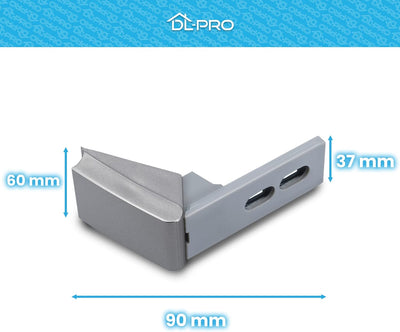DL-pro Türscharnier Set für Liebherr Kühlschrank Ersatz für 9590178 9590190 2 Stück Silber Reparatur
