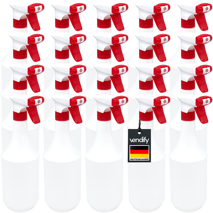 vendify® 20x Sprühflasche 1 Liter / 1000 ml mit Schaum Düse - Leer ohne Label - Premium Qualität - 1
