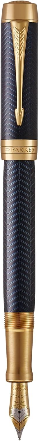 Parker Duofold Prestige Füller | Blue Chevron | Grösse Centennial | Füllfederhalter mit mittlere Fed