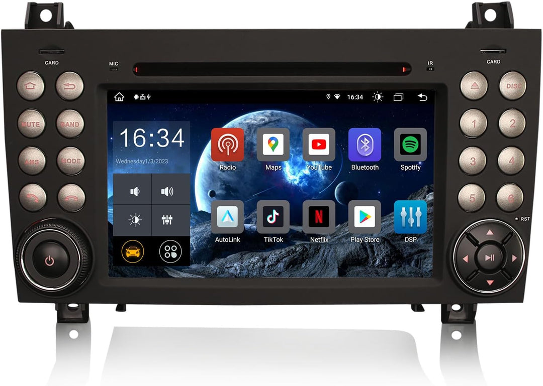 Erisin 7 Zoll 8-Kern 4GB+64GB Android 12 Autoradio Bluetooth mit GPS Navi Für Mercedes Benz SLK Klas