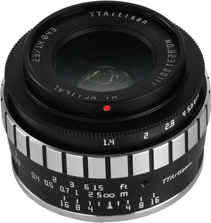 TT Artisan 23mm F/1.4 APS-C Objektiv Anschluss Fuji X Mount Silver manuelles Weitwinkelobjektiv für