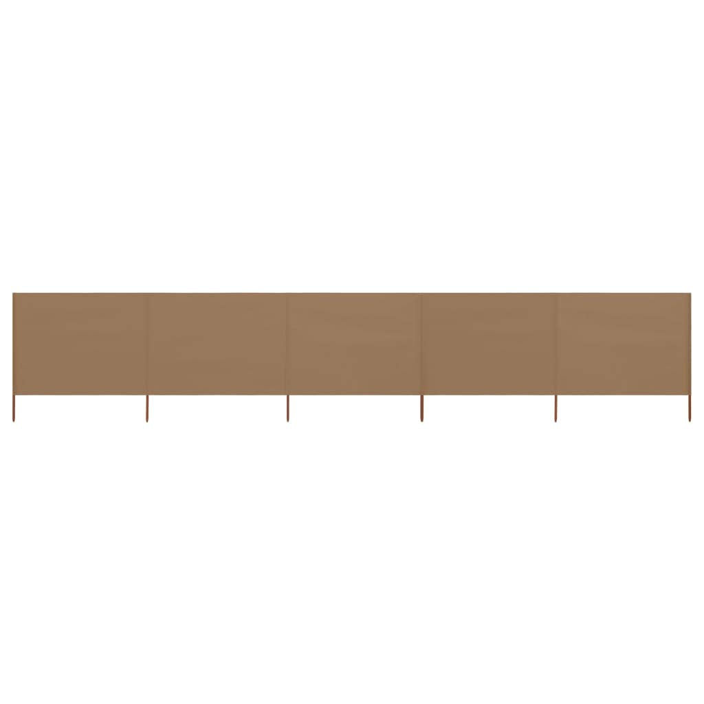Homgoday 5 Paneele Windschutz Stoff 600x120cm Taupe Camping Windschutz Blocker Windblocker Garten St