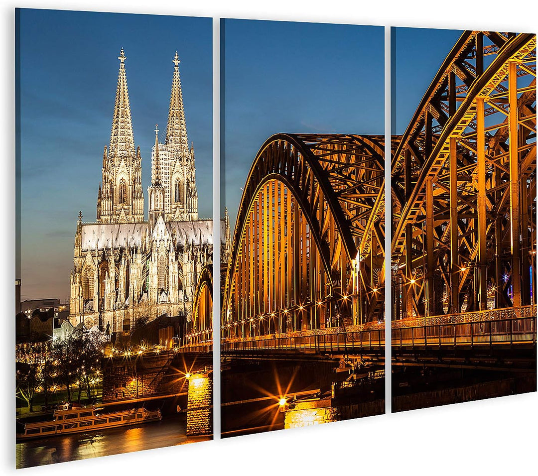 islandburner Bild auf Leinwand Hohenzollernbrücke Und Kölner Dom In Der Abenddämmerung Bilder Wandbi