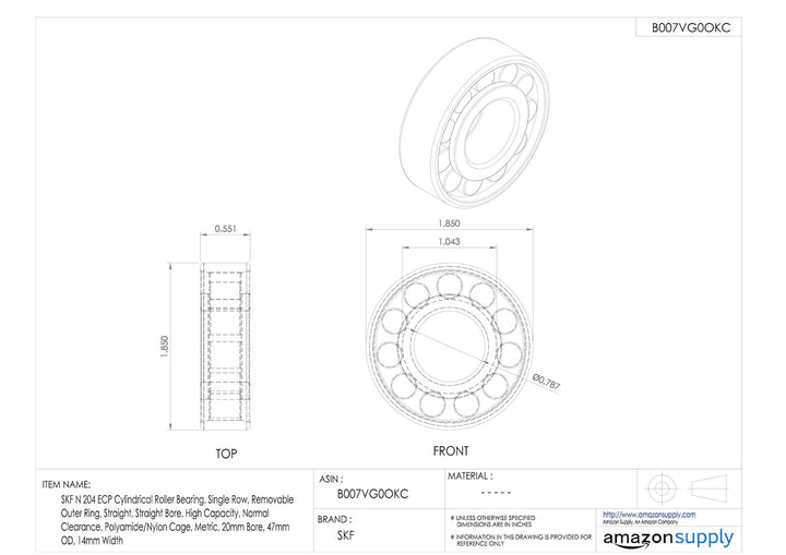 N 204 ECP SKF ZYLINDERROLLENLAGER