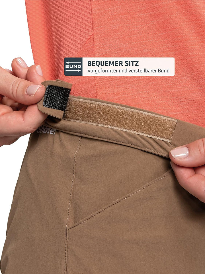 Schöffel Damen Shorts Danube L, Wasserabweisende Radhose, schnell trocknende Fahrradhose mit Bundver