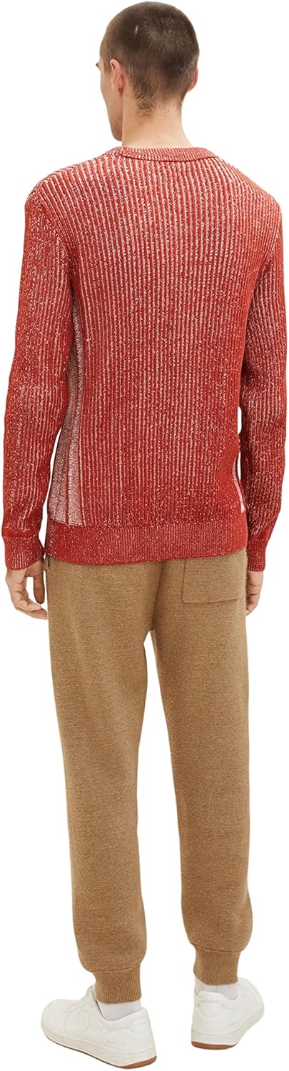 TOM TAILOR Herren 1034349 Basic Strickpullover L 26006 - Chili Oil Red, L 26006 - Chili Oil Red