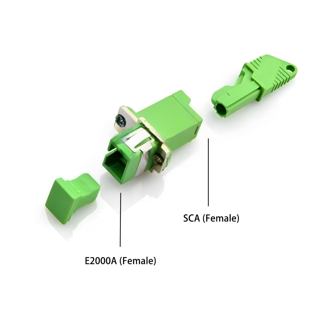 Elfcam® - Glasfaser-Adapter Singlemode Simplex E2000/APC Female/Buchse auf SC/APC Female/Buchse, 1 S
