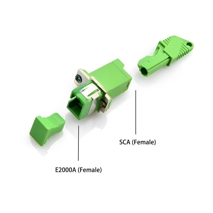 Elfcam® - Glasfaser-Adapter Singlemode Simplex E2000/APC Female/Buchse auf SC/APC Female/Buchse, 1 S