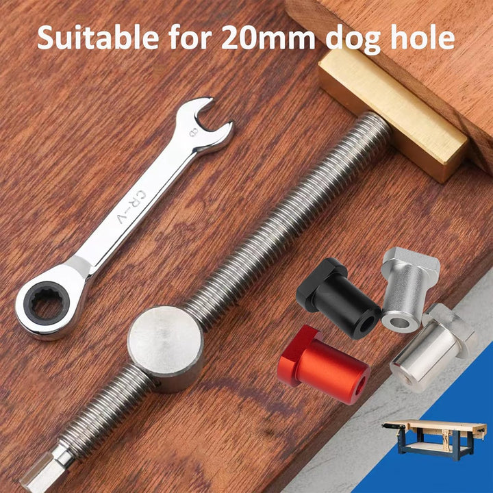 2 extra lange Tisch-Werkbank-Klemmen mit 4 Bank-Hunden für 20 mm Loch, DIY-Positionierung, Holzbearb
