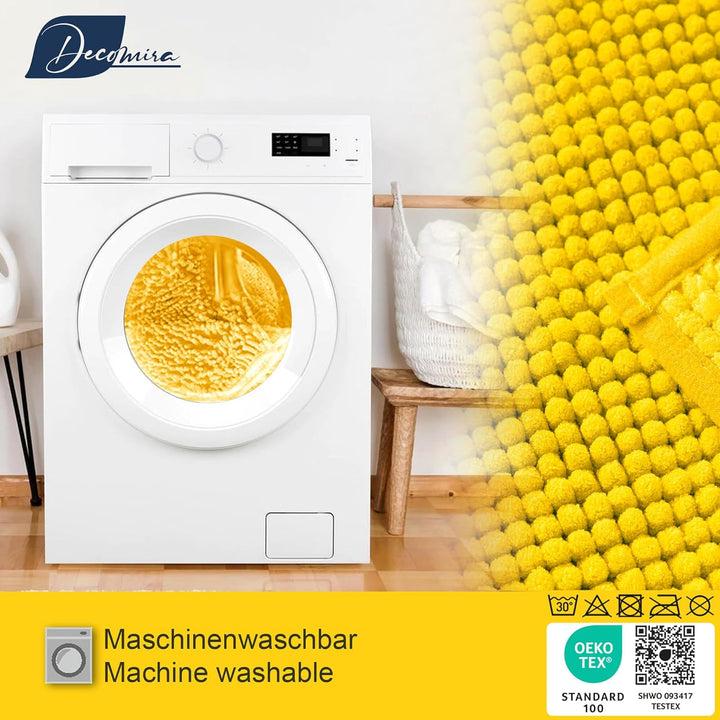 Decomira Badematte rutschfest | Als Badteppich Set kombinierbar | Badezimmer-Teppich Bad-Vorleger wa