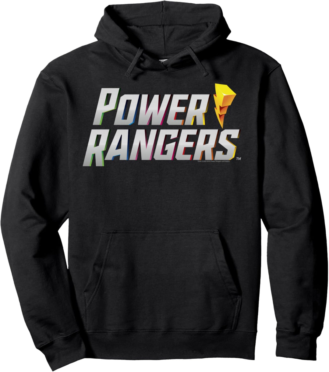 Power Rangers Retro 3D Style Vintage Logo Pullover Hoodie