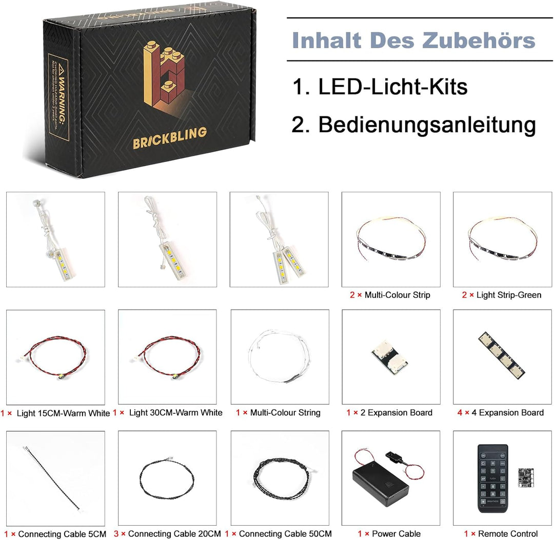 BrickBling Fernbedienung Led Licht Set für Lego 21353 The Botanical Garden (Nicht Lego), Dekorations
