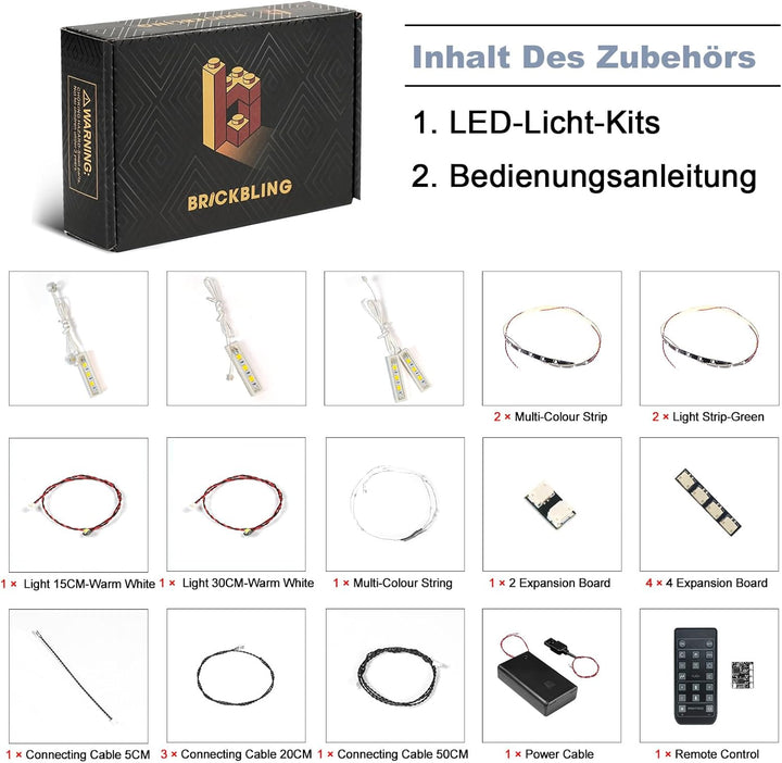 BrickBling Fernbedienung Led Licht Set für Lego 21353 The Botanical Garden (Nicht Lego), Dekorations