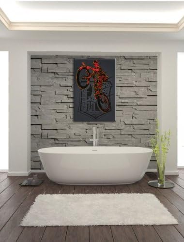 Creepy Biker black Leinwandbild Bild auf Leinwand, XXL riesige Bilder fertig gerahmt mit Keilrahmen,