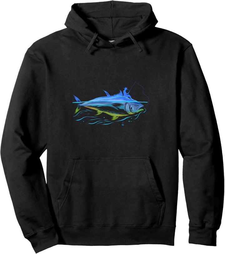 Thunfisch Angler mit Angelrute Geschenk für Fischer Angeln Pullover Hoodie