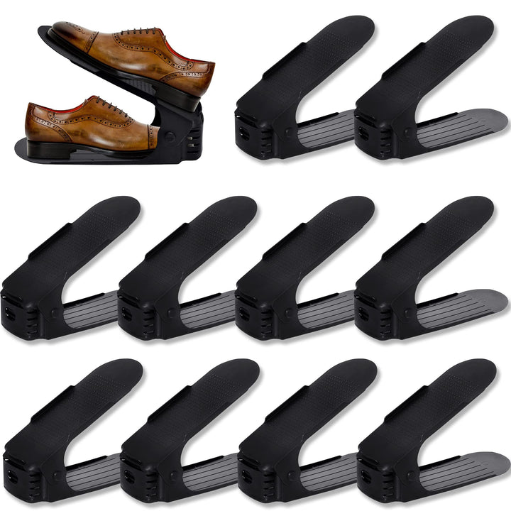 Froadp 20 Stück Einstellbare Schuhregale rutschfest Schuhhalter 3 Höhenverstellbar PP Doppelschicht