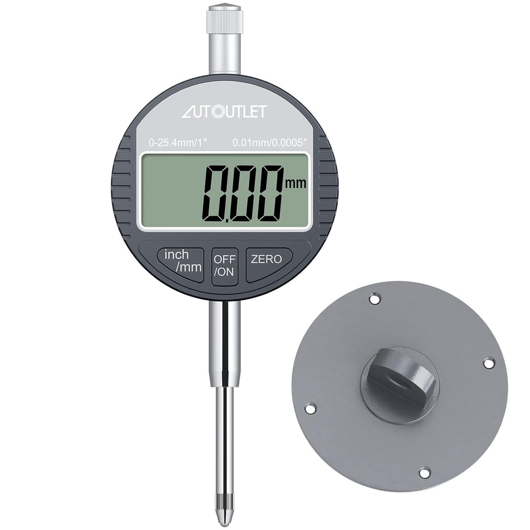 AUTOUTLET Digitale Messuhr 0.01/0.0005'', digitale Messuhr Messtaster 0-25.4mm/1'' Messbereich, mit