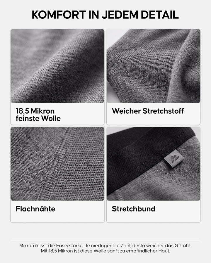 DANISH ENDURANCE Merino Thermounterhose Herren Lang, Premium Thermounterwäsche Herren, Funktionsunte