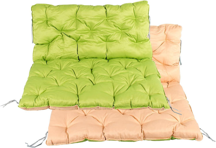 HOMECALL Wendekissen für Gartenpalette mit Rückenlehne, ca. 120 x 140 x 12 cm, mehrfarbig Grün/Beige