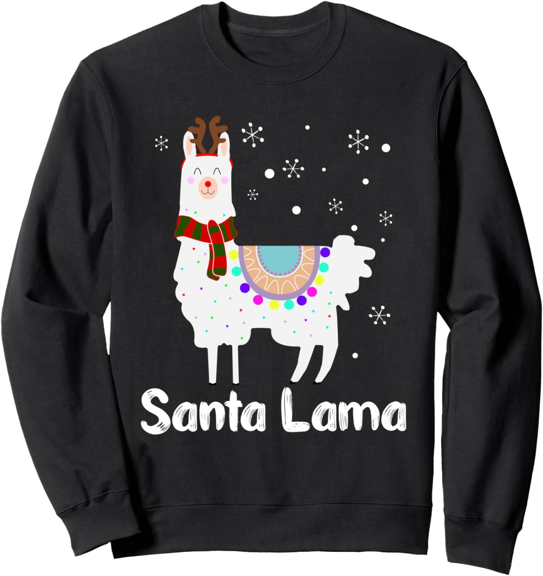 Lama Alpaka Weihnachten Geschenk Damen Santa Lama Sweatshirt