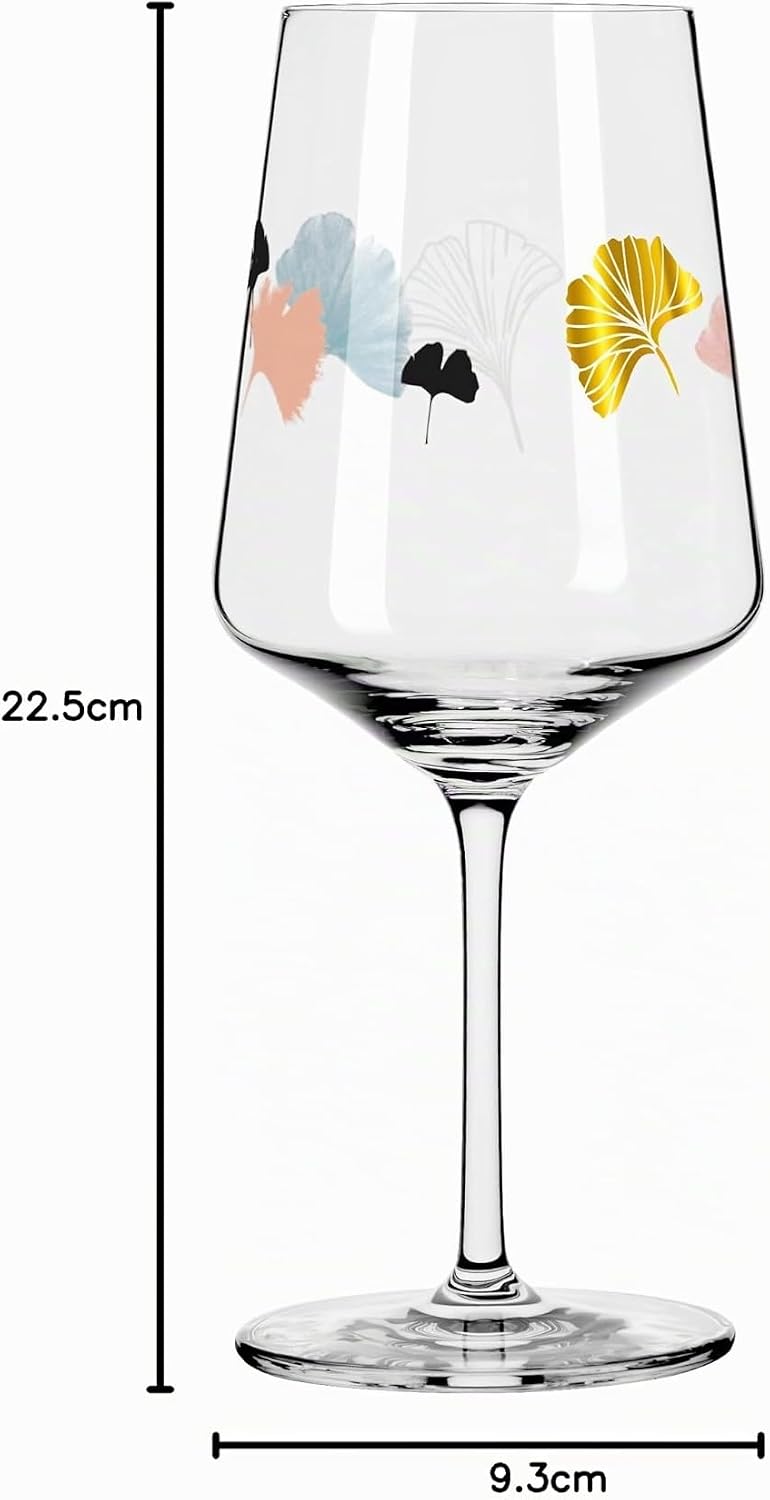 RITZENHOFF 2841018 Aperitif-Glas Sprizz 2er-Set 500 ml – Serie Sommerrausch Deluxe – mit Ginko-Motiv