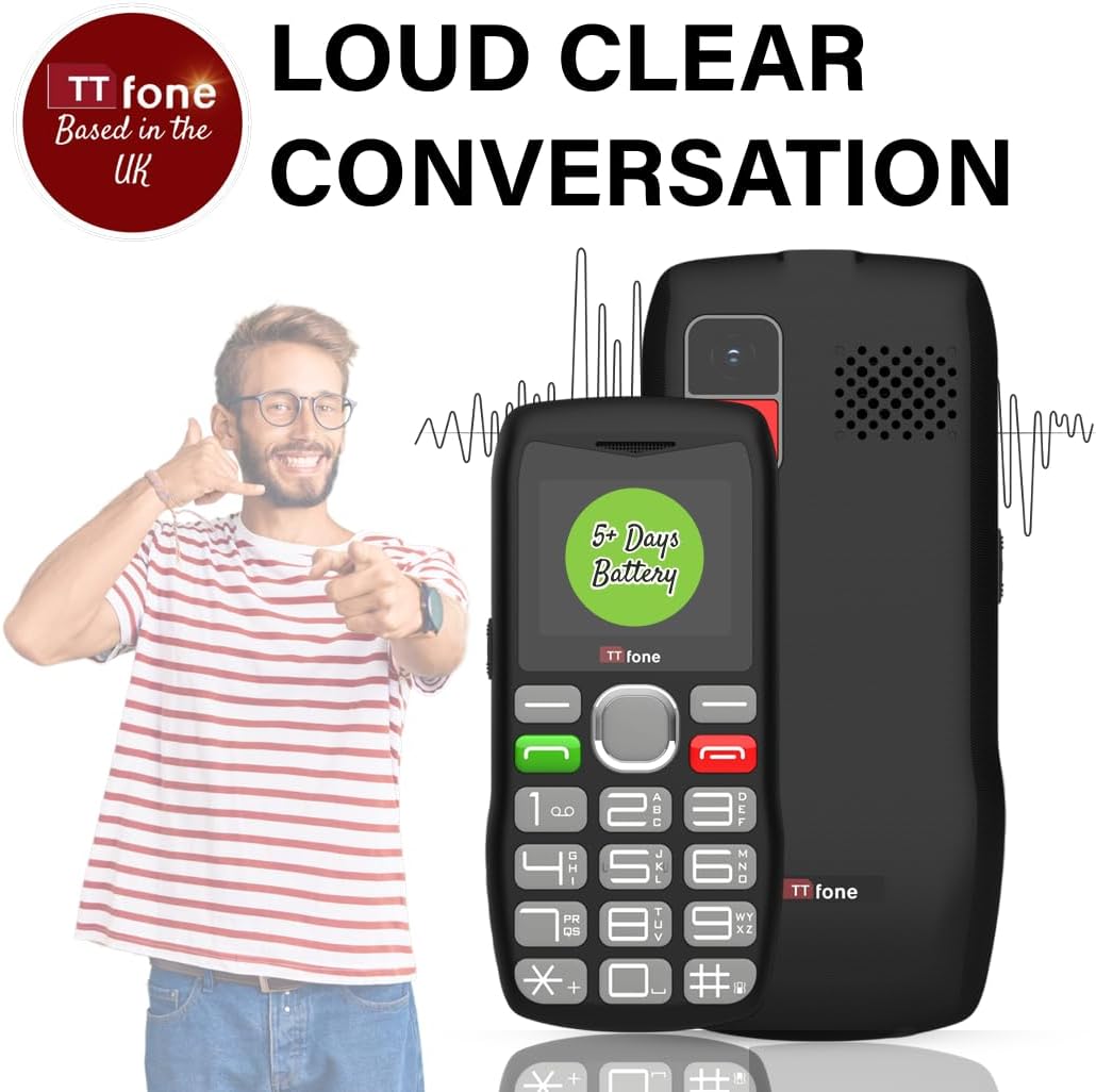 TTfone TT890 4G-Telefon für Senioren, Mobiltelefon mit grossen Tasten, einfach zu bedienen, mit Notf