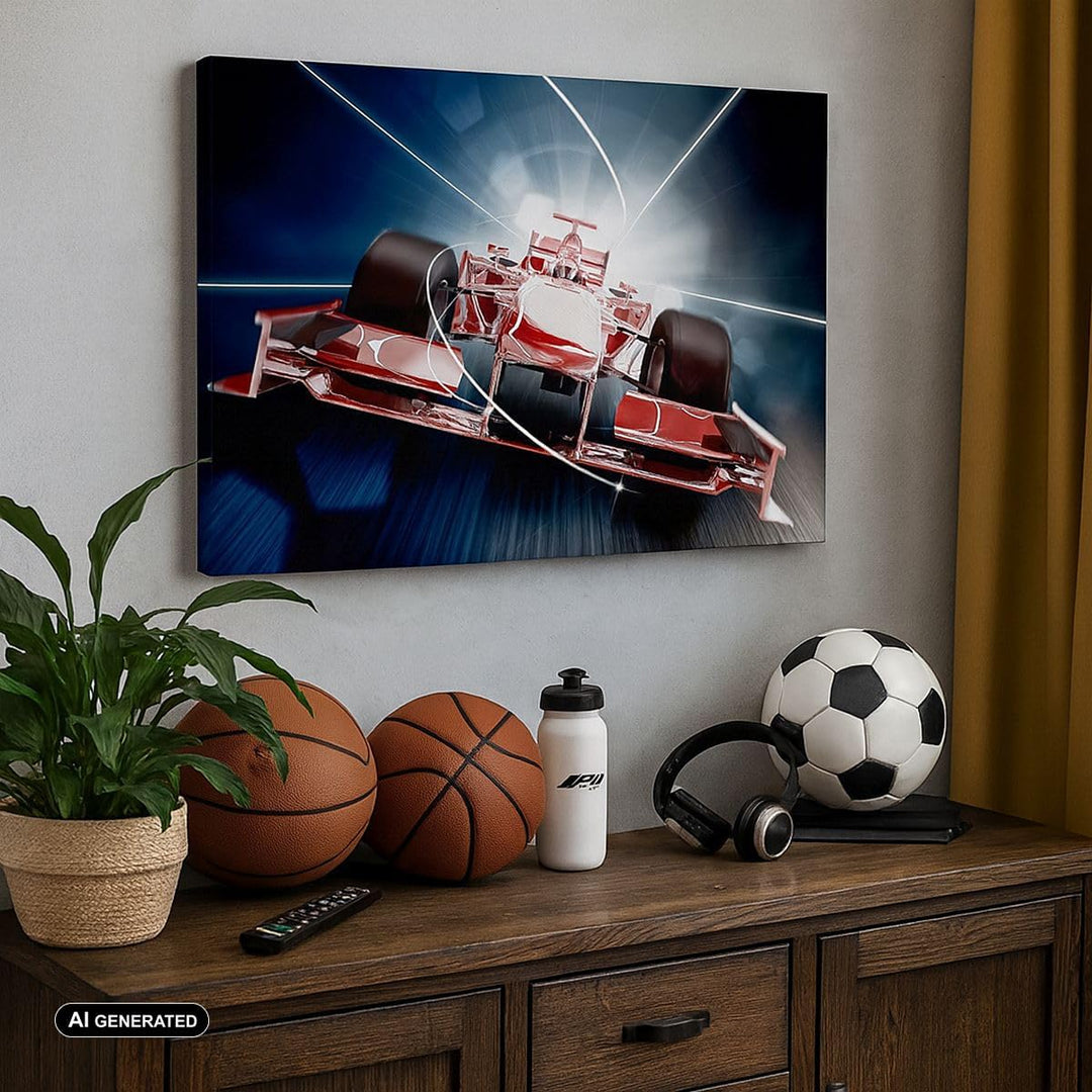 Bilder auf Leinwand 100x70cm Leinwandbild Formel Geschwindigkeit Motor Gross Wanddeko Bild Schlafzim