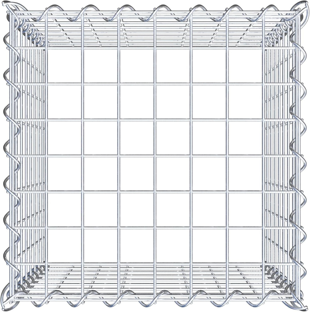 GABIONA - Gabione 40 x 40 x 40 cm - Anbau-Korb Typ 3 (ohne Bodengitter) - Verzinkt &amp; korrosionsbestä