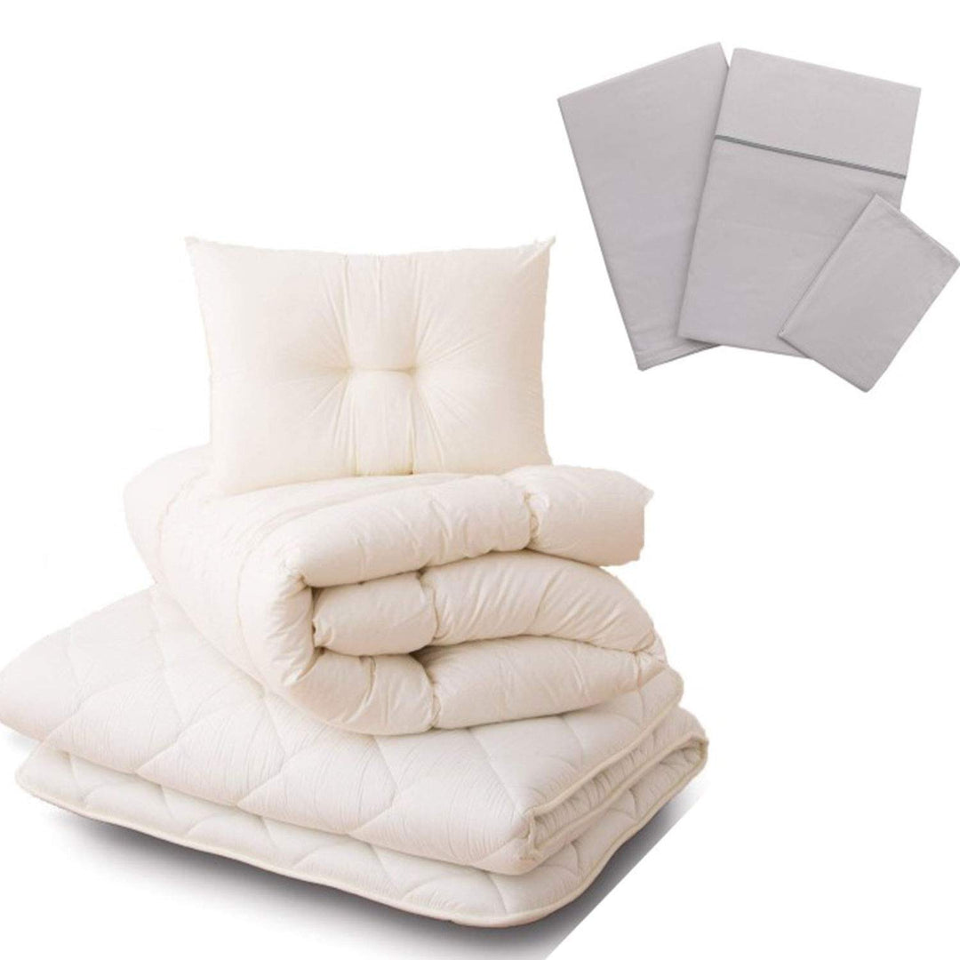 EMOOR Japanische Faltbarer Futon Matratze für Tatami CLASSE mit Baumwolle Spannbetttuch,100 x 200 cm