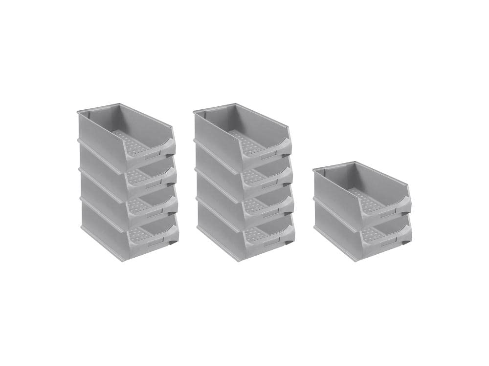 SparSet 10x Graue Sichtlagerbox 5.0 | HxBxT 20x30x50cm | 21,8 Liter | Sichtlagerbehälter, Sichtlager
