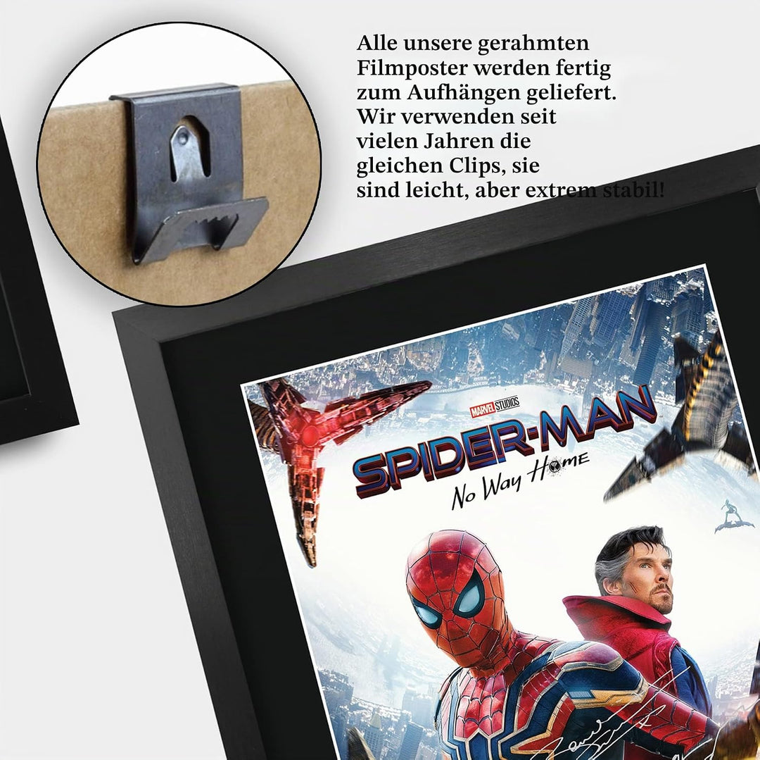 HWC Trading A3 FR Spider-Man: No Way Home Filmposter Tom Holland, signiert, Geschenk, gerahmt, A3, S