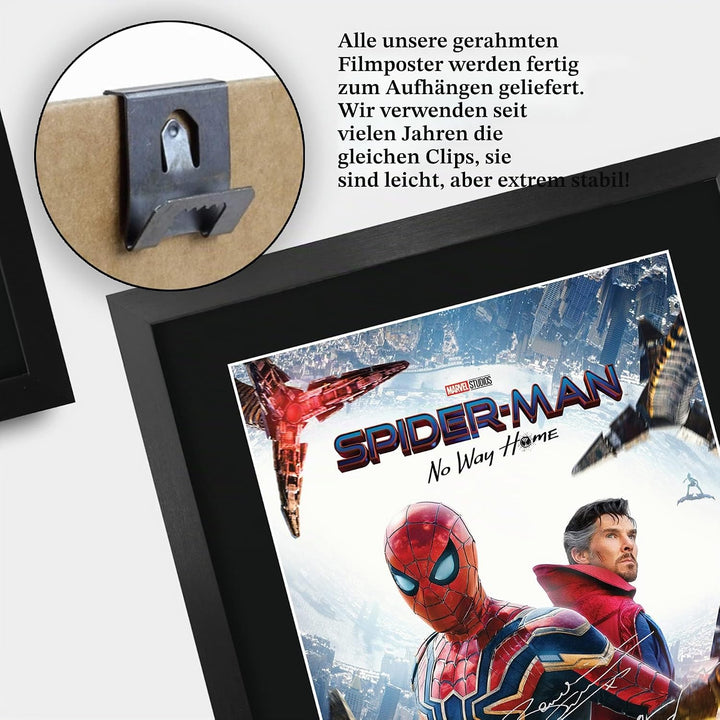 HWC Trading A3 FR Spider-Man: No Way Home Filmposter Tom Holland, signiert, Geschenk, gerahmt, A3, S