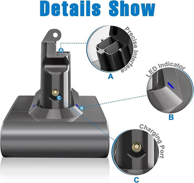 V6 Ersatzakku für Dyson V6 DC58 DC59 DC61 DC62 DC72 DC74 SV03 DC61 SV04 SV05 SV06 SV07 SV09 Staubsau